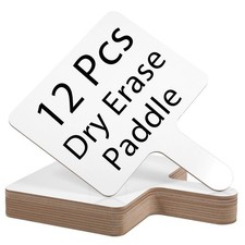 12 Pcs Dry Erase Answer Paddles Auction Bulk 9.8x8 Inch White Board Double