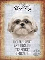 Holzschild 40X30 Cm Shih Tzu Hund Deko Geschenk Holz Schild