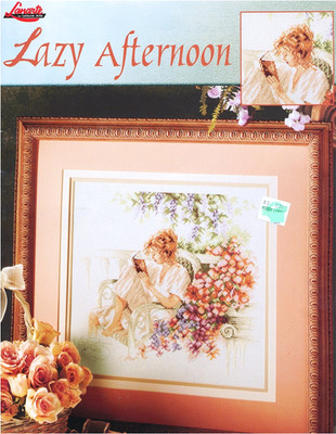 Lanarte LAZY AFTERNOON Cross Stitch Pattern Leaflet Only RARE ~ young lady
