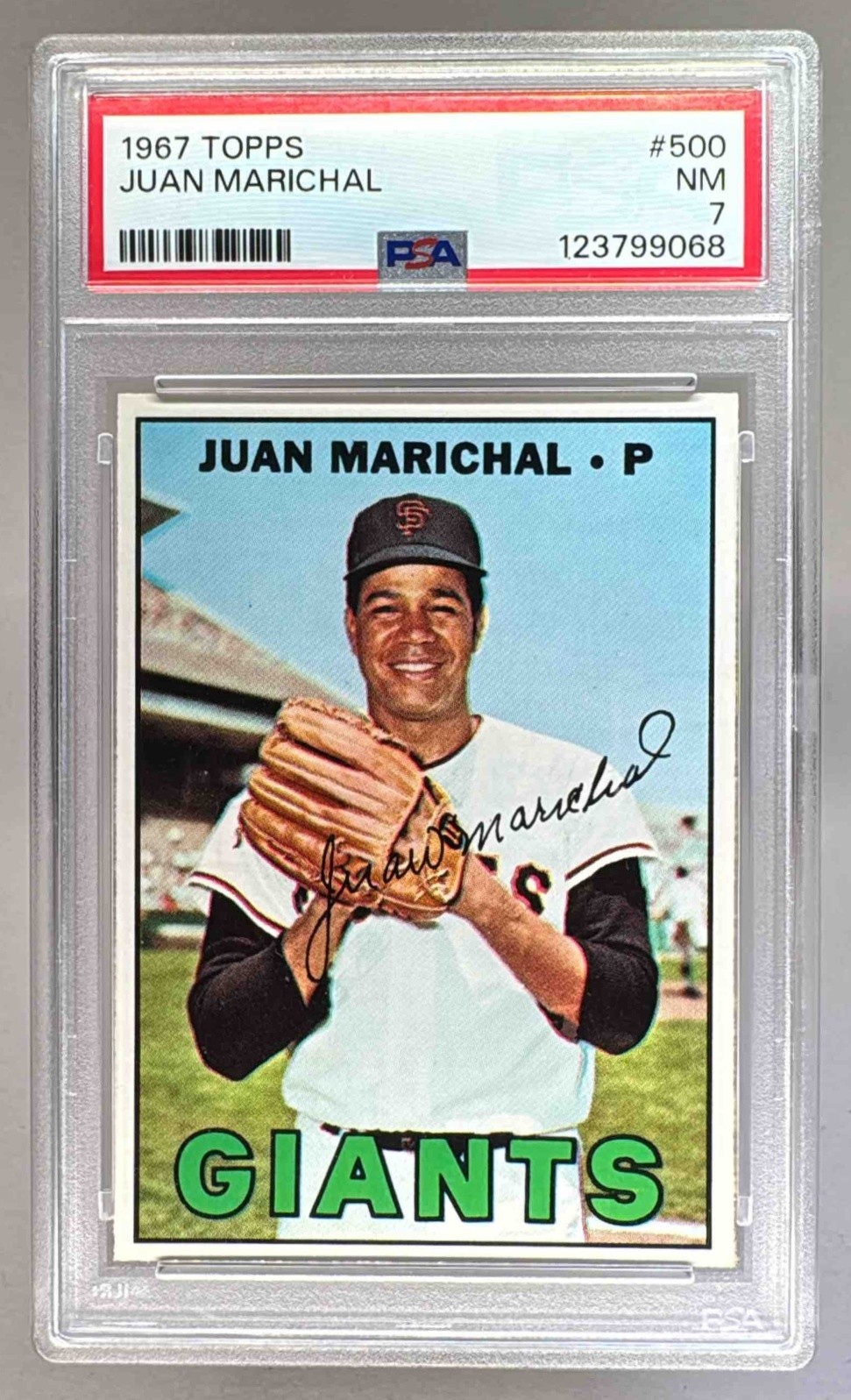123799068 Juan Marichal 1967 Topps #500 PSA 7