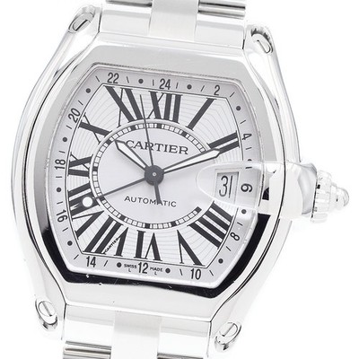 CARTIER Roadster XL W62032X6 GMT Silver Dial Automatic Men's Watch_911329