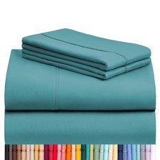 LuxClub 6 PC Sheet Set Sheets Deep Pockets 18" Eco Friendly Wrinkle Free Sheets
