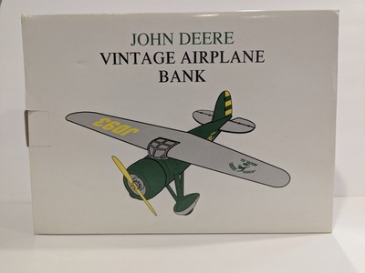 Vtg John Deere Airplane Bank 1992 Spec Cast #35024 Lockheed Vega 5B NIB