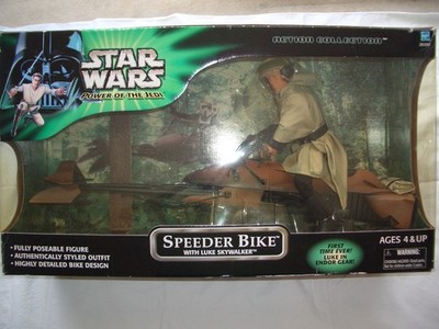 STAR WARS SUPER RARE USA EXCLUSIVE BOXED 12'' SPEEDER BIKE WITH LUKE MINT. MIB