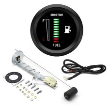 2" 52mm Fuel Level Meter 8-18V Oil float Gauge Indicator LED Flashing Reminder