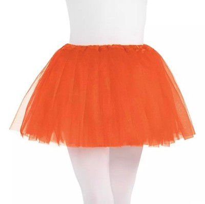 Youth Child Size S/M Mesh Tutu Skirt Orange Ideal for Play Pretend Halloween
