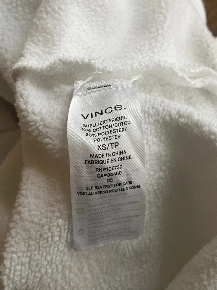 Sudadera Vince Cuello Redondo Blanco Polar Talla XS Mezcla Algodón Foto 3 de 3