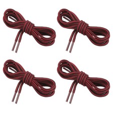 4 Pairs Round Boot Laces Shoelaces 35.4 x 5/32 Inch, Black Red