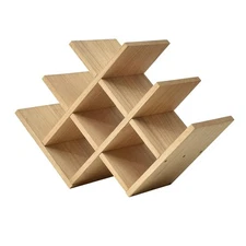 Wood 8-Bottle Wine Rack 3-Tier Standing Countertop Storage Shelf Holder XHJJ3-NA