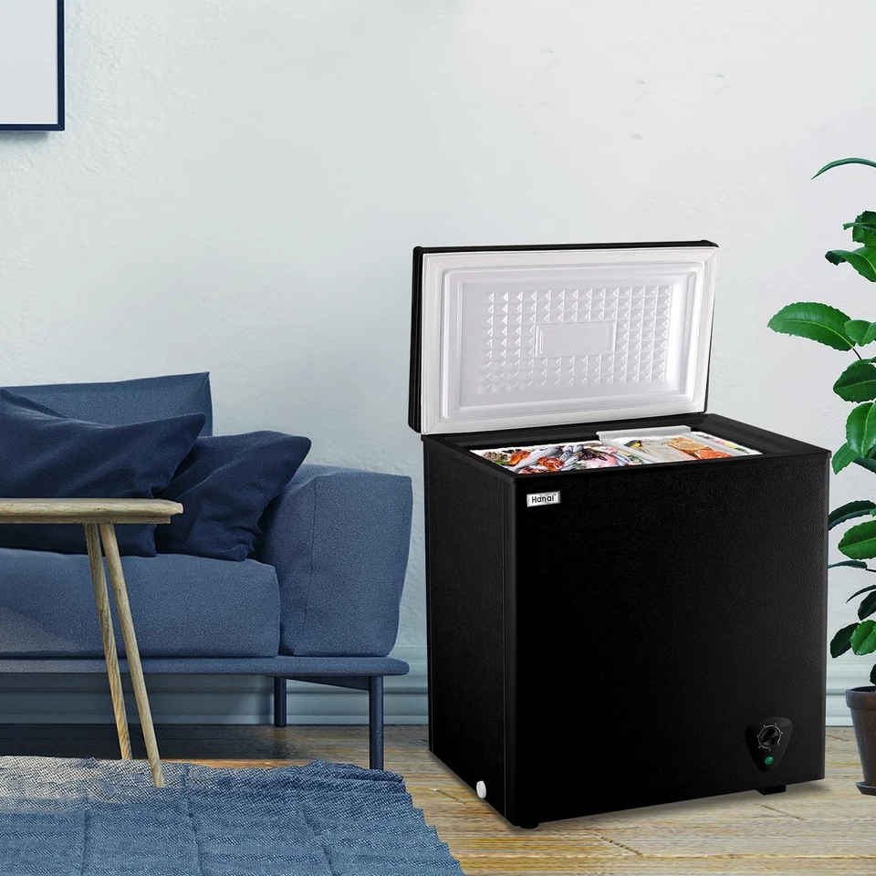WANAI Chest Freezer 5.0 Cu.Ft Small Deep Freezer Black Top Door Mini Freezer - Image 2 of 4