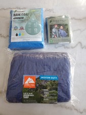 Frogg Toggs Poncho Pteromy Rain Coat 4 pack 9X12 Tarp Ozark Trails Camping lot