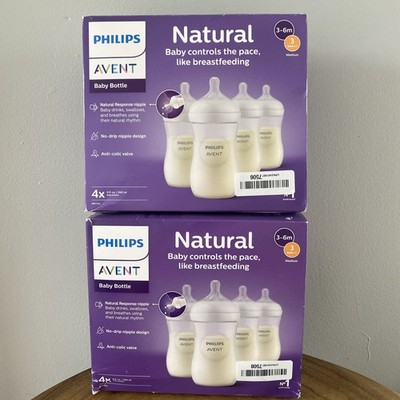 Philips Avent Baby Bottles Natural Response Nipples 9 oz, 3-6m, 8 BOTTLES INCL.