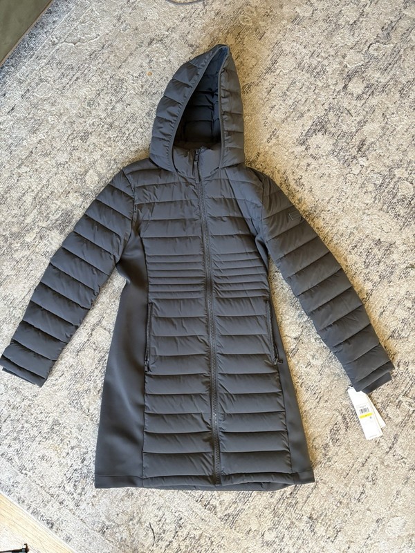 Calvin Klein Sorona Aura Puffer Woman Winter Coat Size M Charcoal Gray