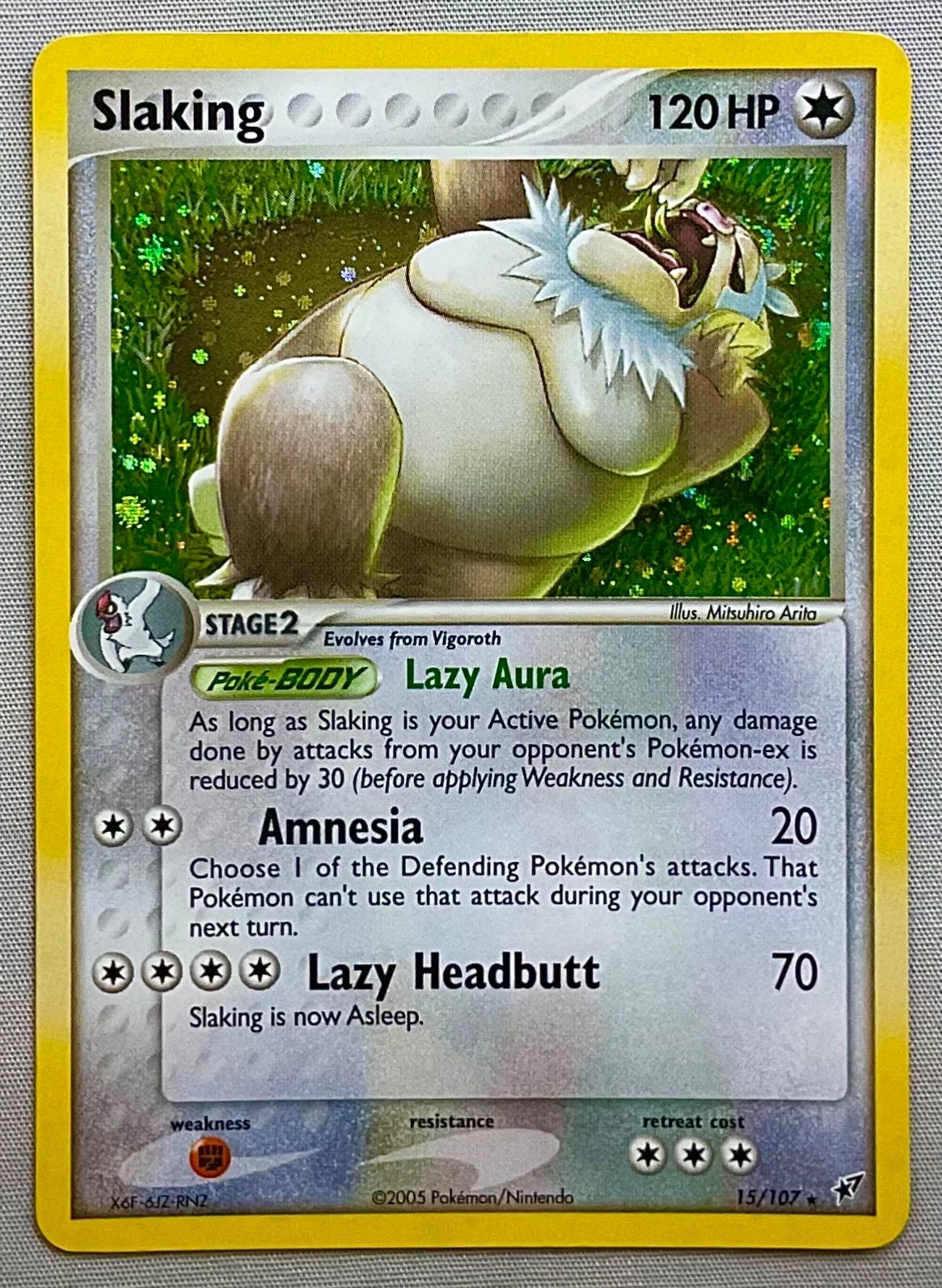 Pokémon Slaking #15/107 Holo Rare - 2005 EX Deoxys - Near Mint (NM) to Mint (MT)