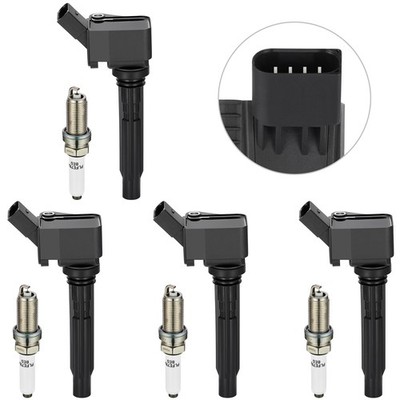 Set of 4 Ignition Coils and Iridium Spark Plugs For VW Jetta 2.0L 2013-2023