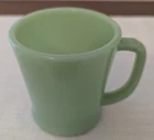 Fire King Jadeite Milk Glass Mugs Set of 2 8 oz With Handles Glossy Solid