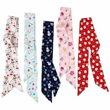Christmas Scarf For Bags Handbag Handle Ribbon Satin Neck Neckerchief 5 PCS
