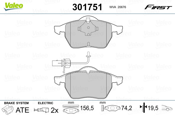 Plaquettes de frein VALEO 301751 anti-sifflement pour réparer le freinage usé des Audi A4 B5 et A6