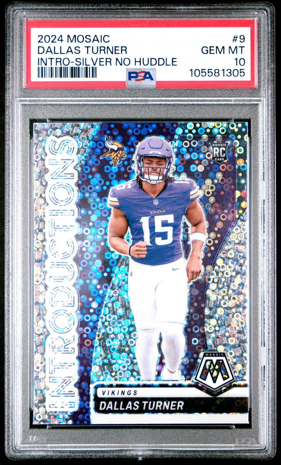 Dallas Turner Panini Mosaic Introductions #9 Silver No Huddle