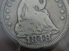 1848 P Seated Liberty Half Dime- PCGS Certified, Large Date, Good Details — photo 6
