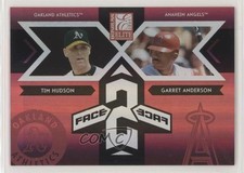 2005 Donruss Elite Face 2 Face Red 55/750 Garret Anderson Tim Hudson #12 v6p