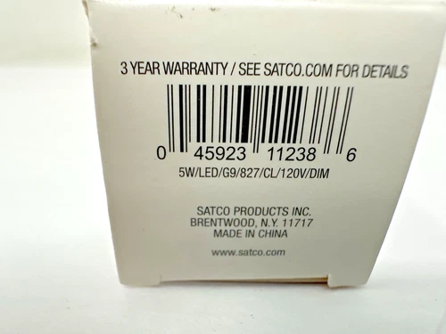 New Satco Dimmable LED Double Loop G9, 5W, 120VT4, Warm White, S11238, 2700K - Picture 4 of 4