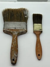 Vintage Sears Weatherbeater Wood Handle Paint Brushes 