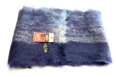 Vintage Nahar Mohair Scarf USSR HAXAP Neckwear Collection 28x127 Blue Ombre Made
