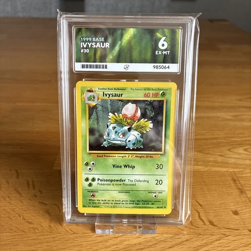Ivysaur 30/102 1999 Base Set ACE 6 (EX-MT) Graded Pokemon Card