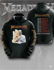 Rare Hard To Find Megadeth Rock Band World Tour 2025 3D AOP Hoodie