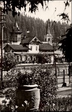 RPPC Railway Station Vatra Dornei Romania vintage postcard z493