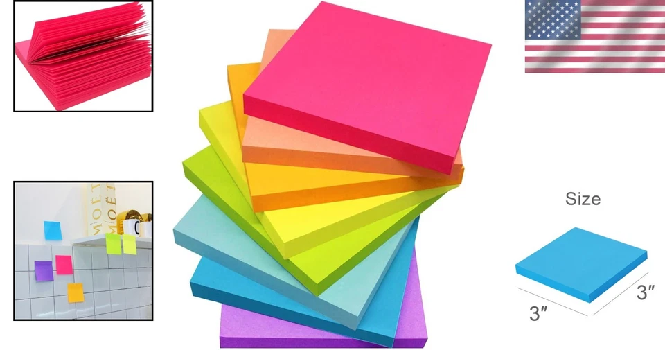 Self-Adhesive Sticky Notes, 3x3 Inches, 48 Pads - Image 2 of 4
