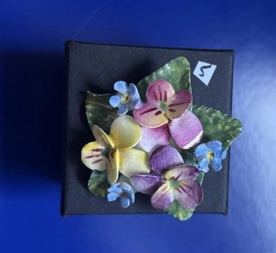 Vintage Porcelain Brooch with Floral Design Bone China, Made in England