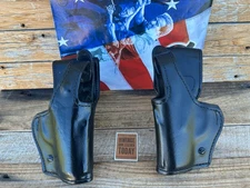 Vintage H738 Don Hume Plain Black Leather Lined Duty Holster For Beretta 9000S