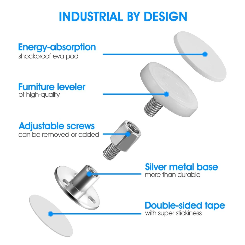 Herramienta anti-vibración de marco de cama ajustable de 4 piezas (actualizada) para camas tipo loft, cabecero... Foto 4 de 4