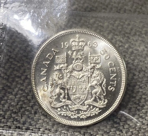 1963 ICCS Graded Canadian Silver .50 Cent, **MS-64** # XZJ 140-**HEAVY CAMEO**