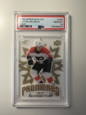 2024-25 UD Ice Premieres Matvei Michkov Gold /25 #245 PSA 10 Flyers