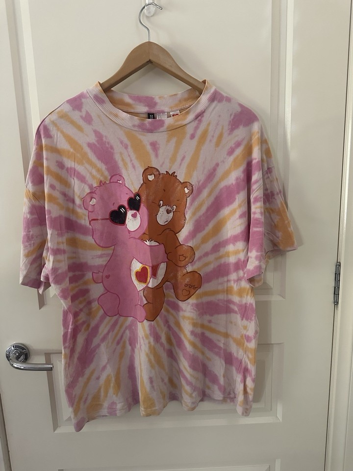 H&M Divided Women’s Care Bears Tie-Dye Crew Neck Short Sleeve T-Shirt Size S
