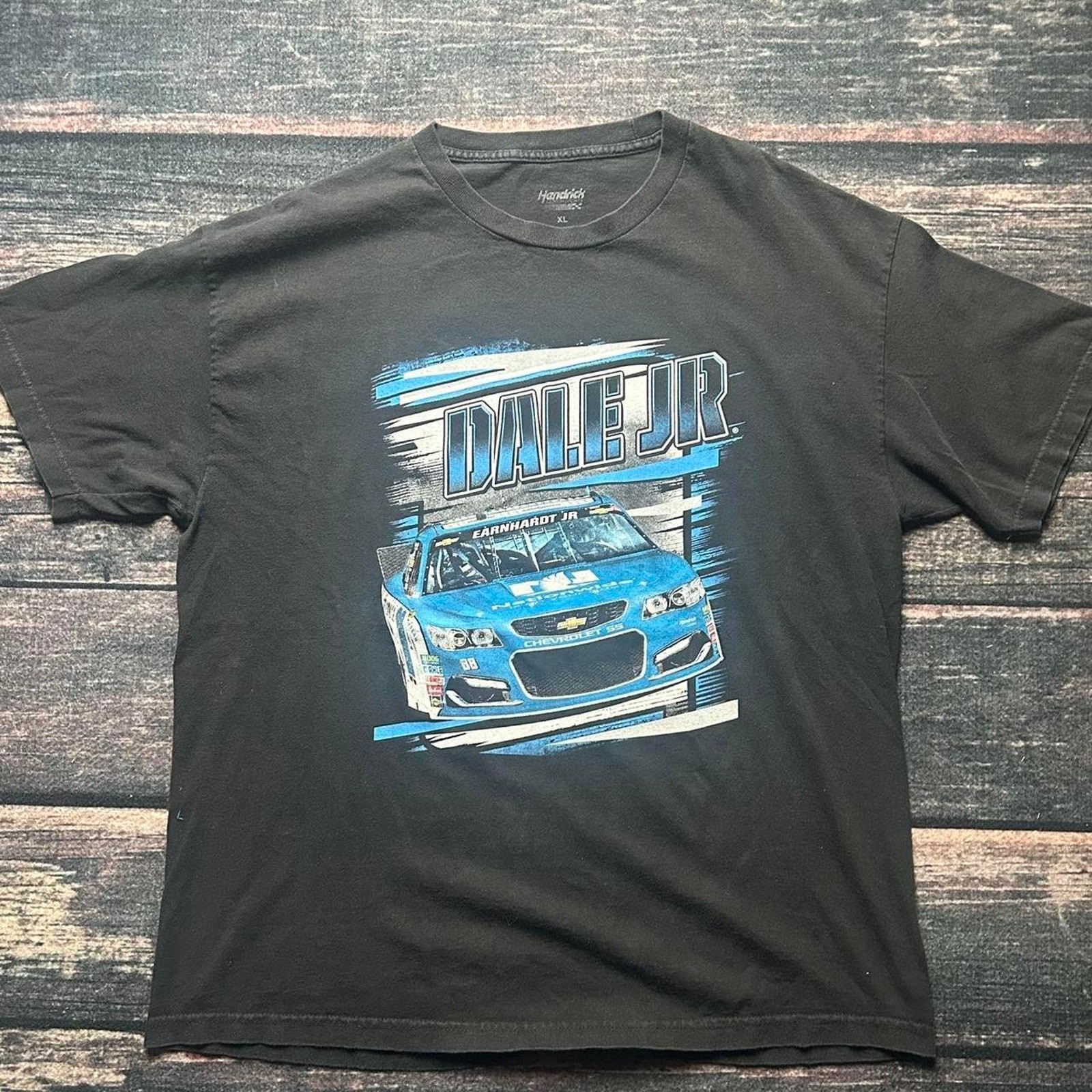 Dale Jr Hendrick Nascar Black Graphic Tee Mens XL Racing Short Sleeve Shirt