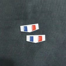 2x Chrome France Flag Silver Metal Sticker Badge Emblem Decal Sport Hybrid Wheel