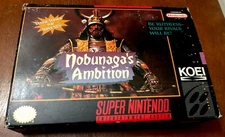 Nobunaga's Ambition SNES Super Nintendo KOEI 1994 RARE CIB Complete, Poster, Box