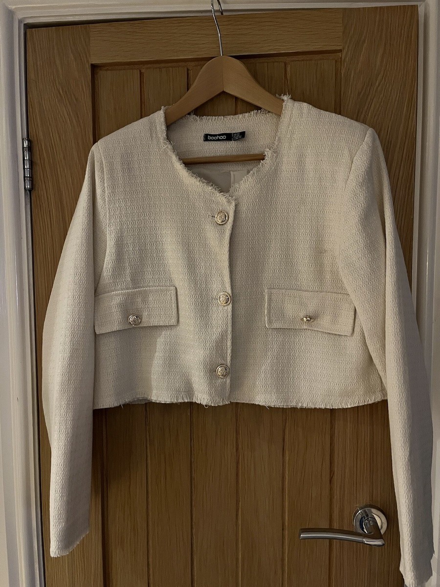 Boohoo Cream Jacket Boohoo Cream Ivory Cropped Box Jacket