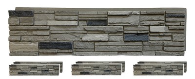 6-Pack 48''x12'' Faux Stone Wall Panel, Stacked Stone Arizona Trail (Light Gray)