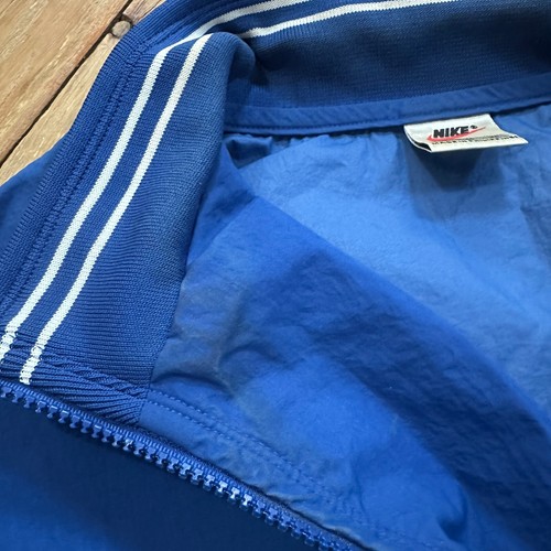 Vintage Nike Windbreaker Jacket Mens XL Blue 1/4 Zip Spellout Swoosh WHITE TAG - Picture 12 of 14