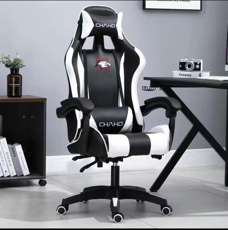 Leather Gaming Chair Ergonomic Office Chair Recliner Swivel Seat Racing Comfort-image