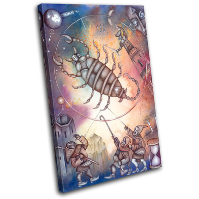 Zodiac Scorpio  Starsign SINGLE Leinwand Wand Kunst Bild drucken