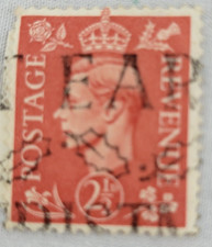 UK Postage/Revenue ~ King George VI ~ Orange 2½D Stamp  ~ Posted ~ 1938 ~ B388