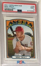 2021 Topps Heritage PSA 9 Mike Trout FRENCH TEXT VARIATION Angels #169 /72