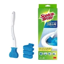 3M Scotch Brite Disposable Toilet Bowl Cleaner Scrubber Handle with 4 Refills