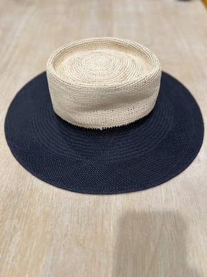 Greenpacha Solana Unisex Sun Panama Hat Black/Natural Color Straw Size M New